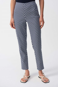 Joseph Ribkoff 251099 Jacquard Geometric Print Slim Fit Pants