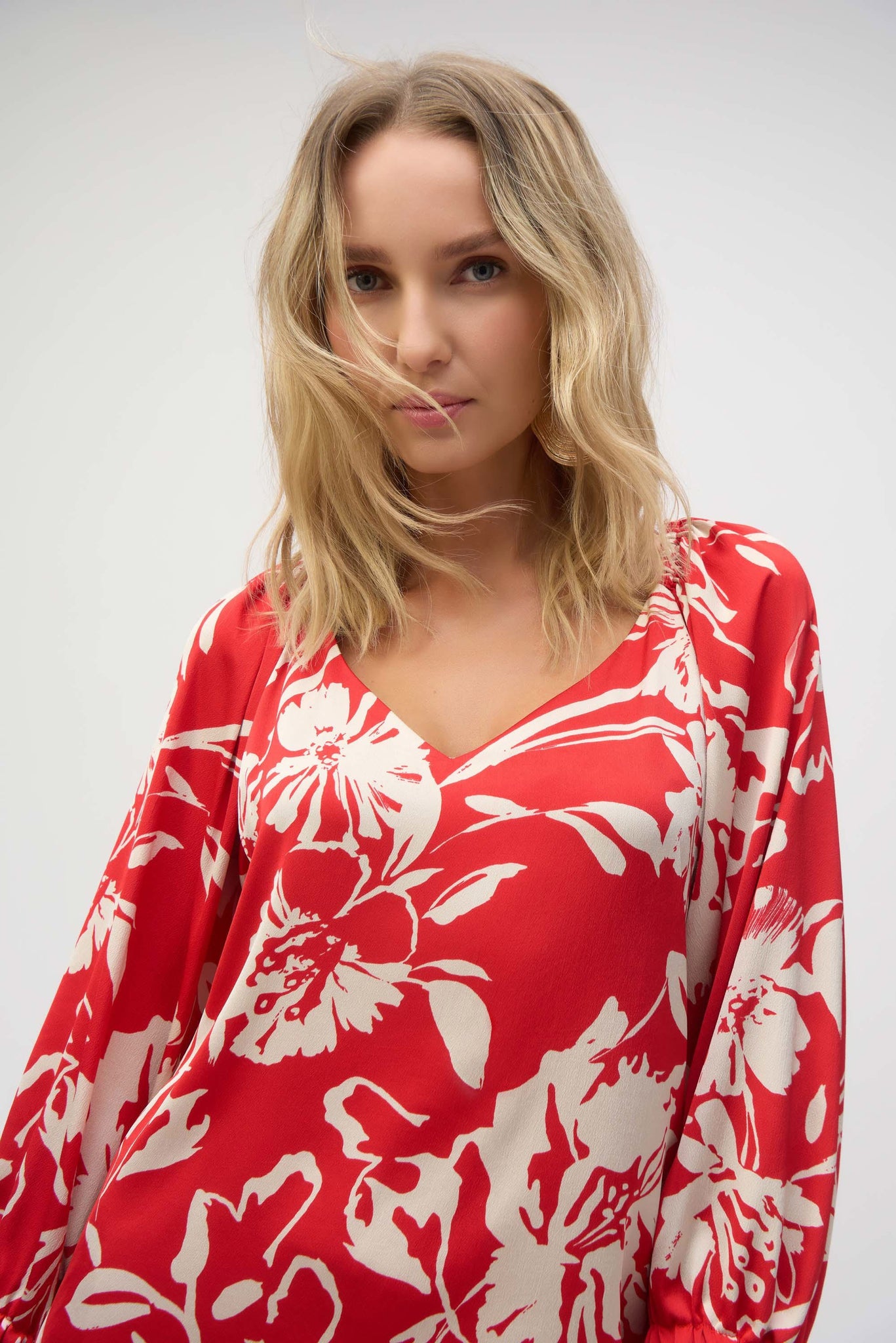 Joseph Ribkoff 252119 Satin Floral Print Straight Top
