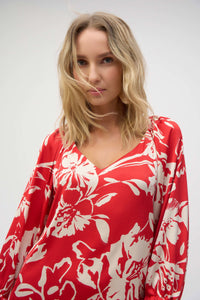 Joseph Ribkoff 252119 Satin Floral Print Straight Top