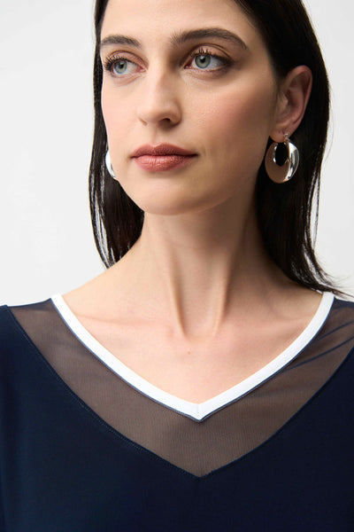 JOSEPH RIBKOFF 261012 Silky Knit Color Block Wide Leg Culotte Jumpsuit