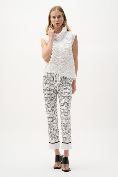 JOSEPH RIBKOFF 262091 BUBBLE JACQUARD STRAIGHT TOP WITH COWL COLLAR