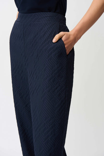 JOSEPH RIBKOFF 261056 Jacquard Geometrical Texture Wide Leg Pull-On Pants