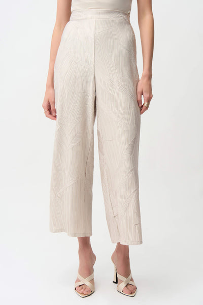 JOSEPH RIBKOFF 261161 Pleated Satin Pull-On Culotte Pants