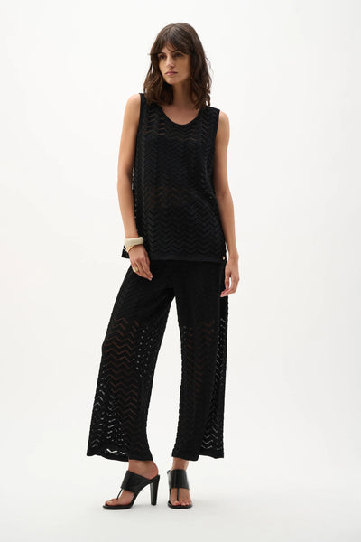 JOSEPH RIBKOFF 262932 Viscose Jacquard Knit Chevron Stitch Relaxed Tunic Top