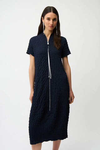 JOSEPH RIBKOFF 261064 TEXTURED KNIT COCOON DRESS WITH FRONT ZIPPER