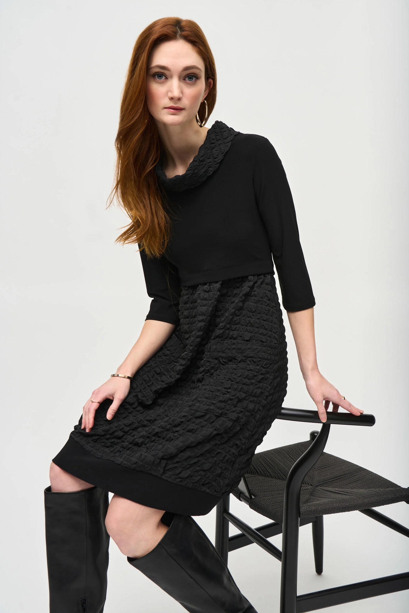 Joseph Ribkoff 243114 Jacquard And Silky Knit Cocoon Dress in 2 colours