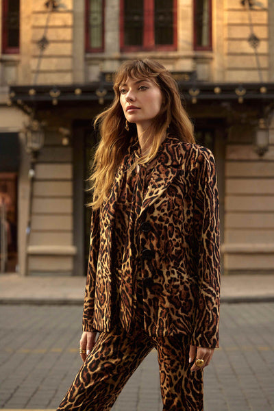 Joseph Ribkoff 253051 Silky Knit Animal Print Fitted Blazer