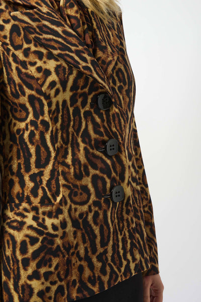 Joseph Ribkoff 253051 Silky Knit Animal Print Fitted Blazer