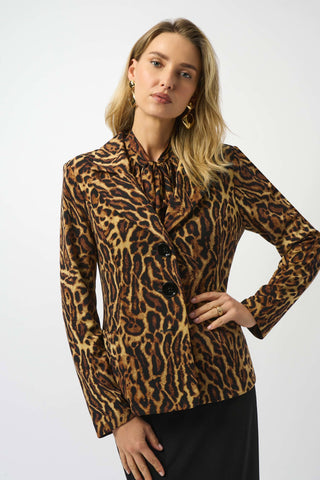 Joseph Ribkoff 253051 Silky Knit Animal Print Fitted Blazer