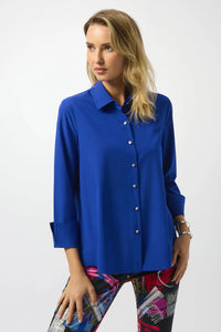 Joseph Ribkoff 253923 Stretch Poplin Button-Front Boxy Blouse 2 colours