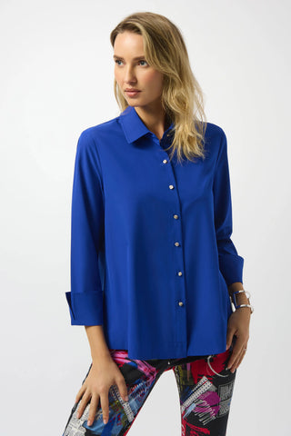 Joseph Ribkoff 253923 Stretch Poplin Button-Front Boxy Blouse 2 colours