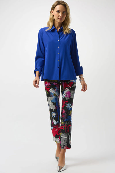 Joseph Ribkoff 253923 Stretch Poplin Button-Front Boxy Blouse 2 colours