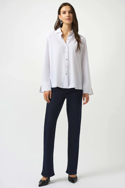 Joseph Ribkoff 253923 Stretch Poplin Button-Front Boxy Blouse 2 colours