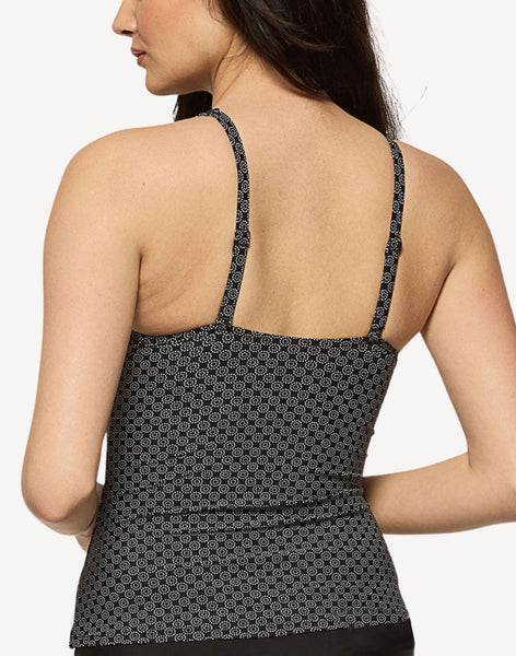 BLACK SAND BS106226-T11 TANKINI TOP- ONYX DOT