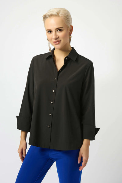 Joseph Ribkoff 253923 Stretch Poplin Button-Front Boxy Blouse 2 colours