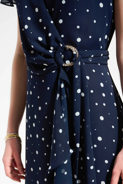 Joseph Ribkoff 261739 Chiffon Print Wrap Dress With Ruffle Detail in two prints