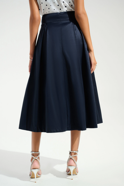 Joseph Ribkoff 261757 Signature | Stretch Taffeta Flared Skirt With Box Pleats