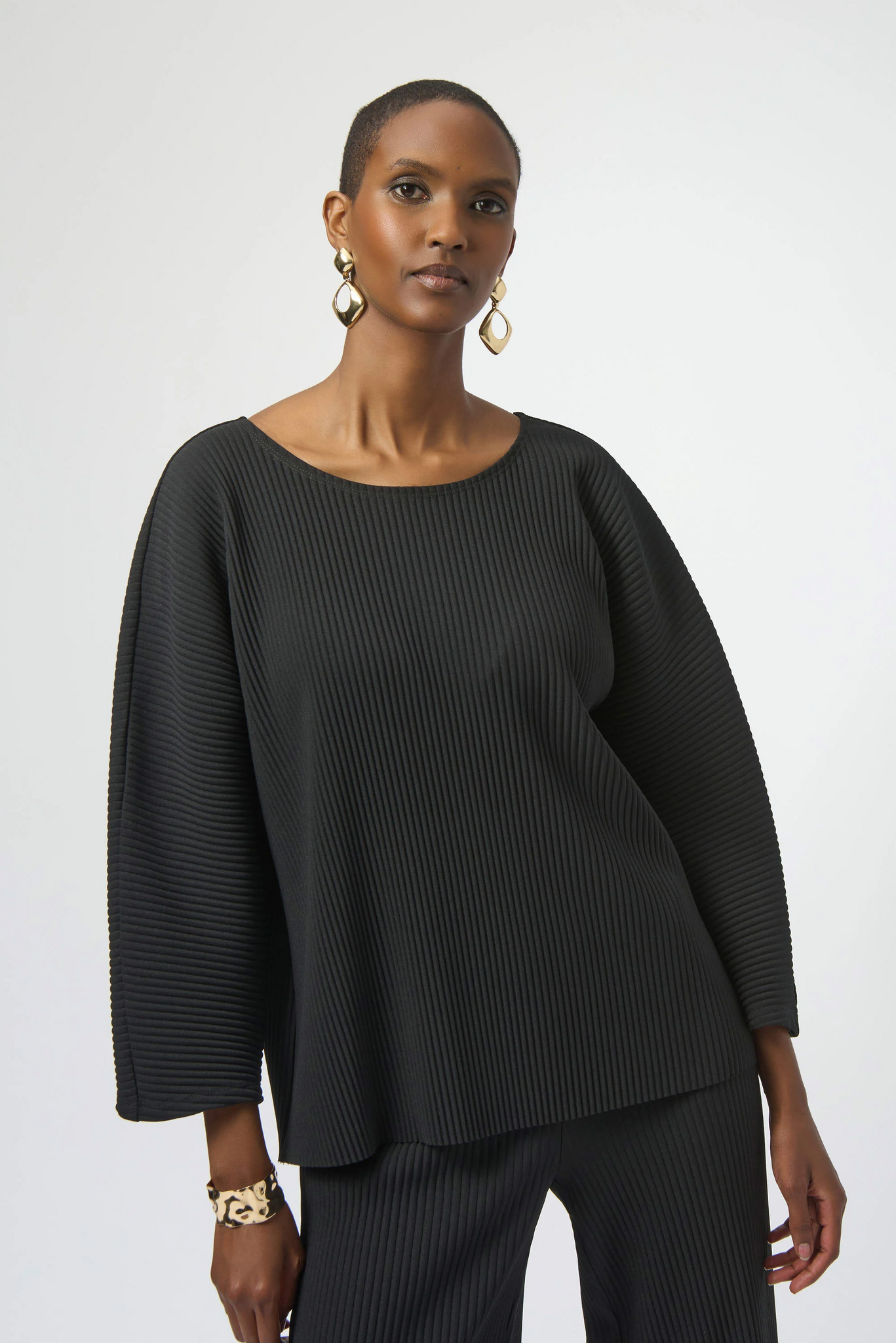 Joseph Ribkoff 254210 Pleated Scuba Crepe Boxy Top