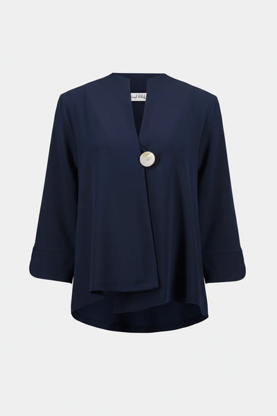 JOSEPH RIBKOFF 262063 (MIDNIGHT)  Woven Twill Swing Jacket With Statement Button