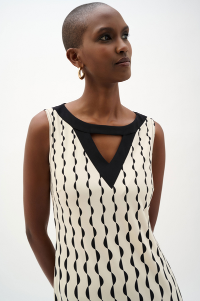 Joseph Ribkoff 262218 Silky Knit Geometric Print Sheath Dress