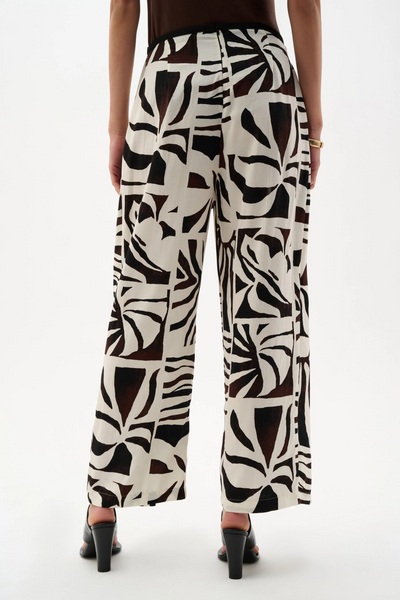 Joseph Ribkoff 262056 Woven Gauze Tropical Print Wide Leg Pants