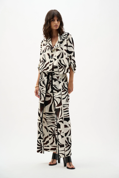 Joseph Ribkoff 262193 Woven Gauze Tropical Print Boxy Blazer