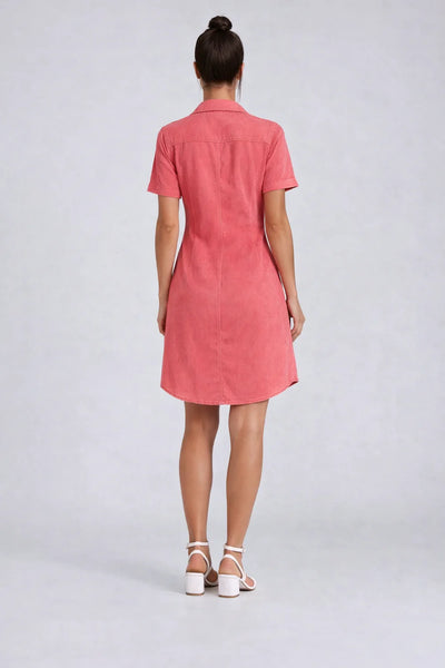 CARRELI T-2025 TENCEL MIDI DRESS – CORAL