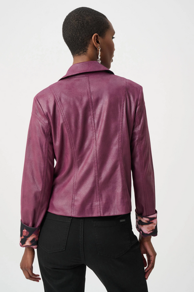 Joseph Ribkoff 263907 Foiled Faux Suede Fitted Jacket