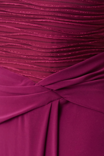 Joseph Ribkoff 261733 Signature | Silky Knit And Cascade Off-Shoulder Sheath Gown