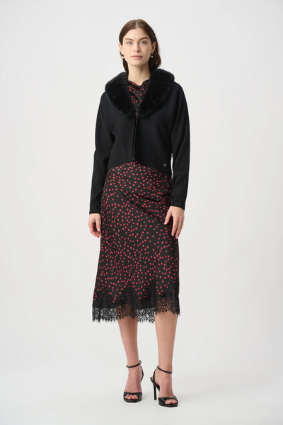 Joseph Ribkoff 264955 Removable Faux Fur Collar Cover‑Up