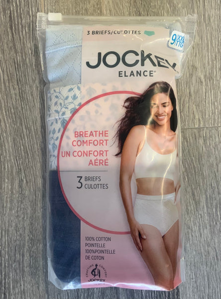 JOCKEY ELANCE 7419 100% COTTON BRIEF 3 PACK OF  3 COLOURS