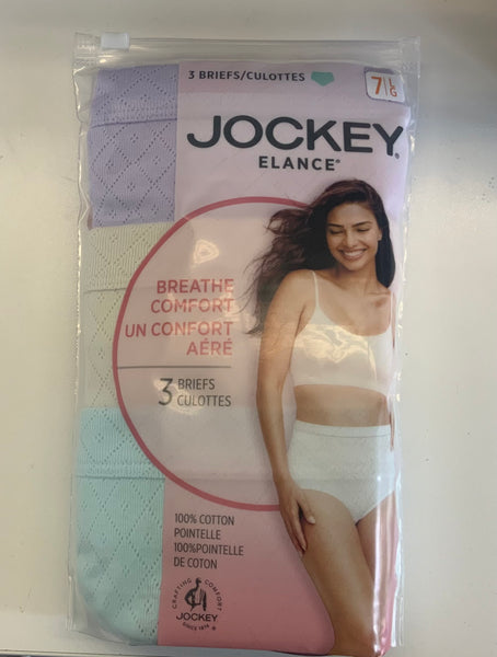 JOCKEY ELANCE 7419 100% COTTON BRIEF 3 PACK OF  3 COLOURS