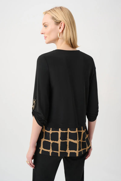 Joseph Ribkoff 263094 Silky Knit Abstract Print Straight Tunic