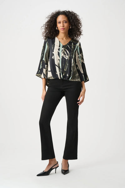 Joseph Ribkoff 263024 Recycled Satin Abstract Boxy Top