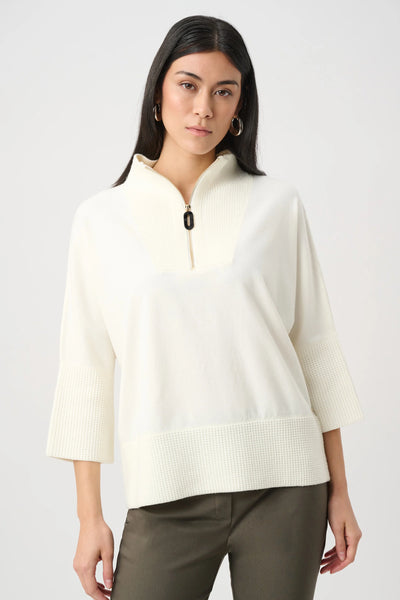 JOSEPH RIBKOFF 263937 Brushed Viscose And Nylon Funnel-Neck Sweater