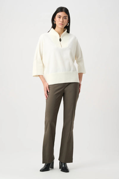 JOSEPH RIBKOFF 263937 Brushed Viscose And Nylon Funnel-Neck Sweater