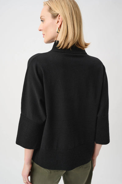 JOSEPH RIBKOFF 263937 Brushed Viscose And Nylon Funnel-Neck Sweater
