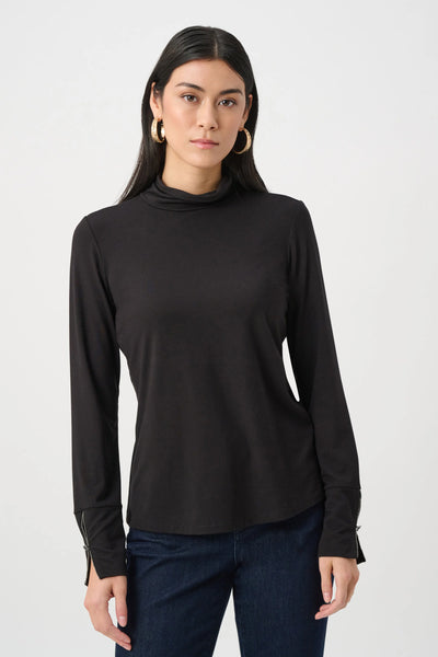 JOSEPH RIBKOFF 263103 Jersey Fitted Mock-Neck Top