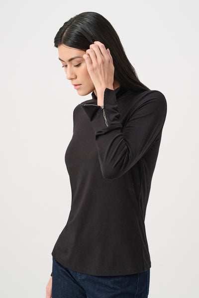 JOSEPH RIBKOFF 263103 Jersey Fitted Mock-Neck Top