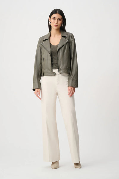 JOSEPH RIBKOFF 263907 Foiled Faux Suede Fitted Jacket
