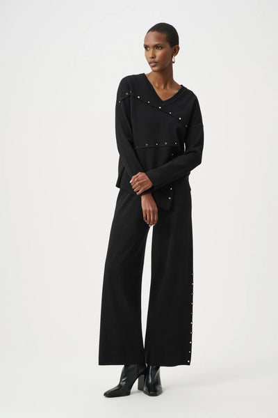 JOSEPH RIBKOFF 263961 Asymmetric Sweater With Metal Stud Detail
