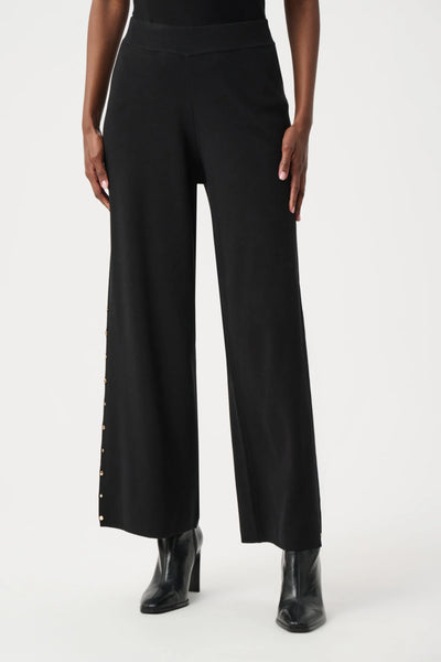 JOSEPH RIBKOFF 263962 Wide Leg Pull-On Sweater Pants With Metal Stud Detail