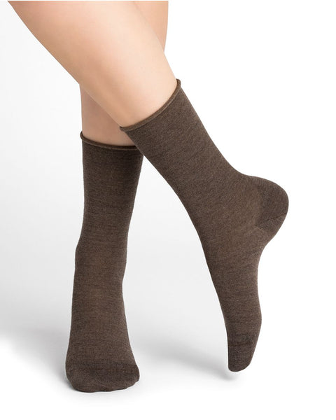 BLEUFORET 6700 Roll Top Wool Socks with cotton lining 4 colours