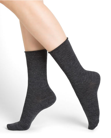 BLEUFORET 6700 Roll Top Wool Socks with cotton lining 4 colours