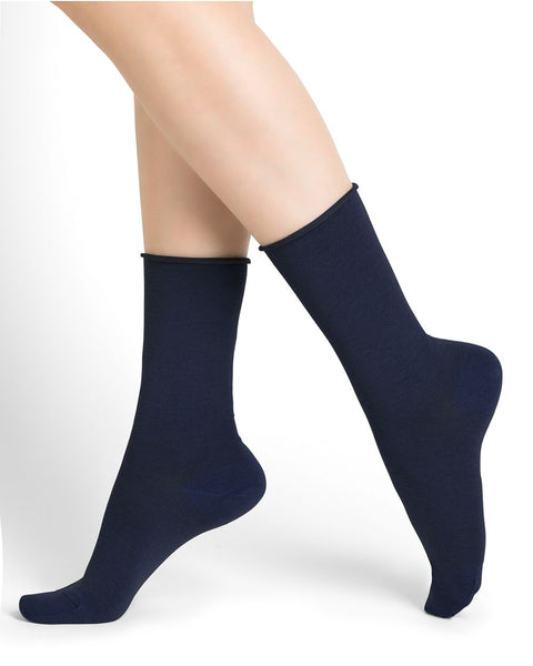 BLEUFORET 6700 Roll Top Wool Socks with cotton lining 4 colours