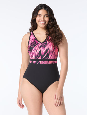 GABAR G4X404 V-NECK ONE-PIECE SWIMSUIT