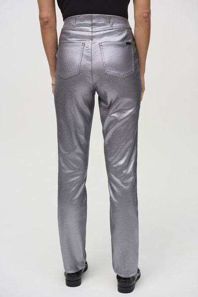 JOSEPH RIBKOFF 244952 METALLIC COATED CLASSIC SLIM DENIM PANTS