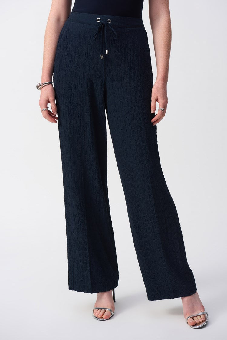 JOSEPH RIBKOFF 251293 Seersucker Wide Leg Pull-On Pants