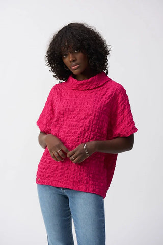 JOSEPH RIBKOFF 251279 Bubble Jacquard Boxy Top- 3 COLOURS