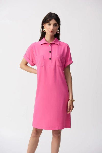 JOSEPH RIBKOFF 251272 Textured Woven Straight Shirt Dress